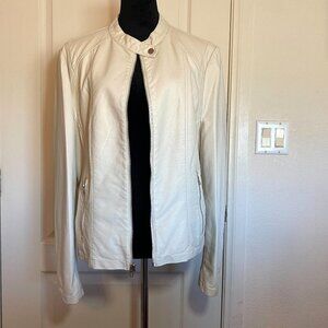Black Rivet Women’s XXL Cream  Faux Leather Jacket